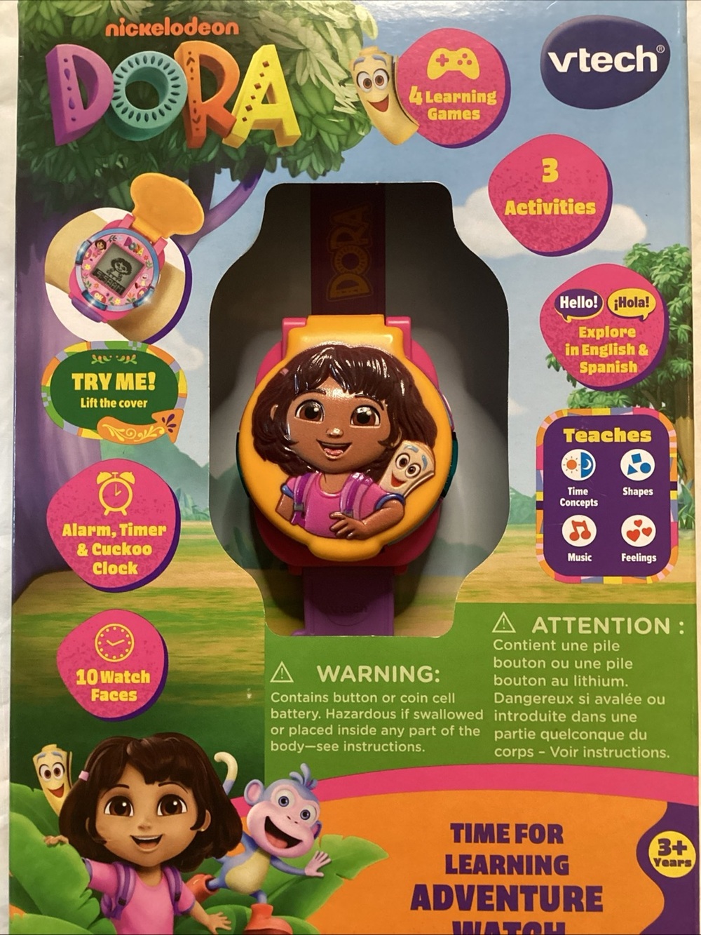 Nickelodeon Dora Adventure Learning Watch - Purple and Yellow